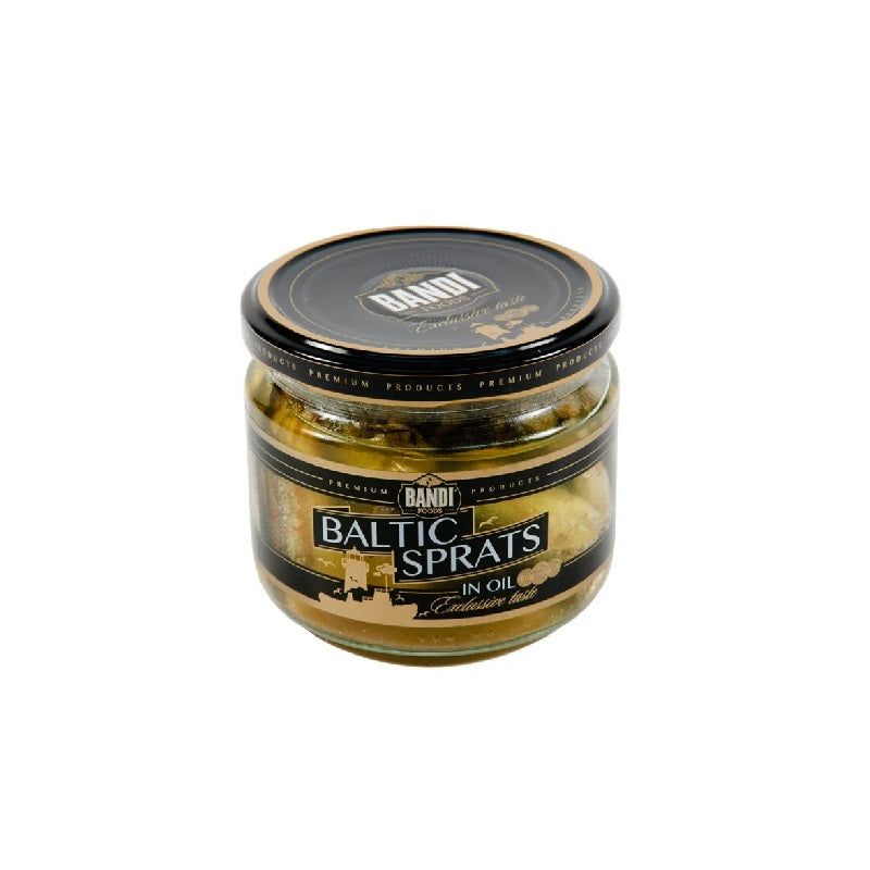 Smoked Baltic Sprats BANDI FOODS in Oil.glass jar. 250g