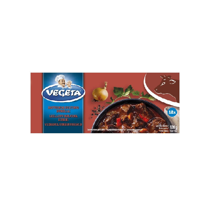 Vegeta BEEF broth cubes (12 x10g). 120g