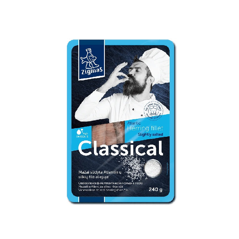 Classical Herring Fillet ZIGMAS in Oil, slightly salted, 240 g