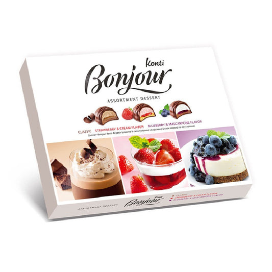 BONJOUR, Cookies Assorted with Classic, Strawberry, Blueberry Flavors, 348g