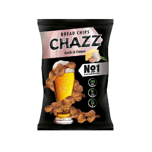 CHAZZ Bread Chips with Cheese and Garlic Flavor, 100g