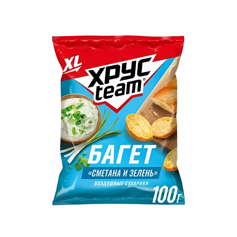 Khrus Team Baguette Crouton with Sour Cream and Greens, 100g