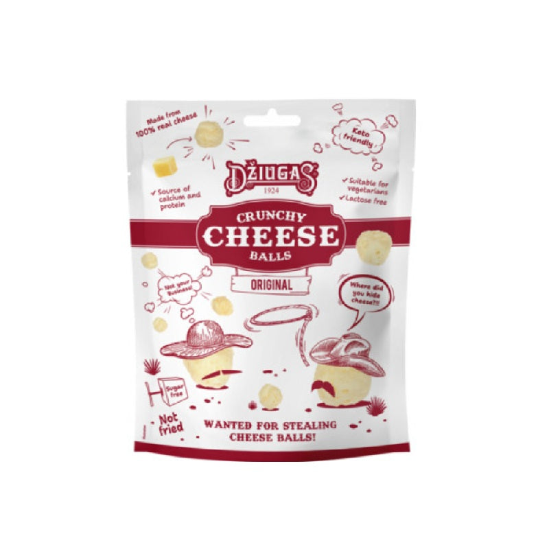 DŽIUGAS Dried Cheese Balls with Onion and Sour Cream Flavor, 40g