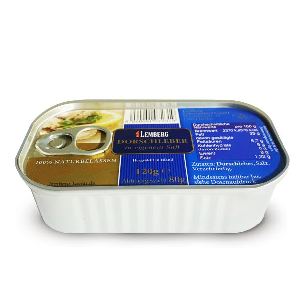 Cod Liver in Own Juice, 120g