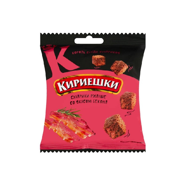 Kirieshki Rye Croutons with Bacon Flavor, 40g