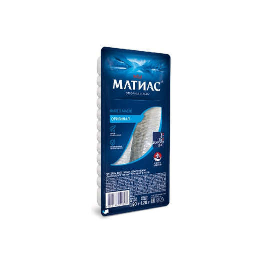 Herring fillet "Matias" "Original" in oil, 150g
