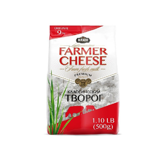 Lithuanian Farmers Cheese Original Tvorog 9%, 500g