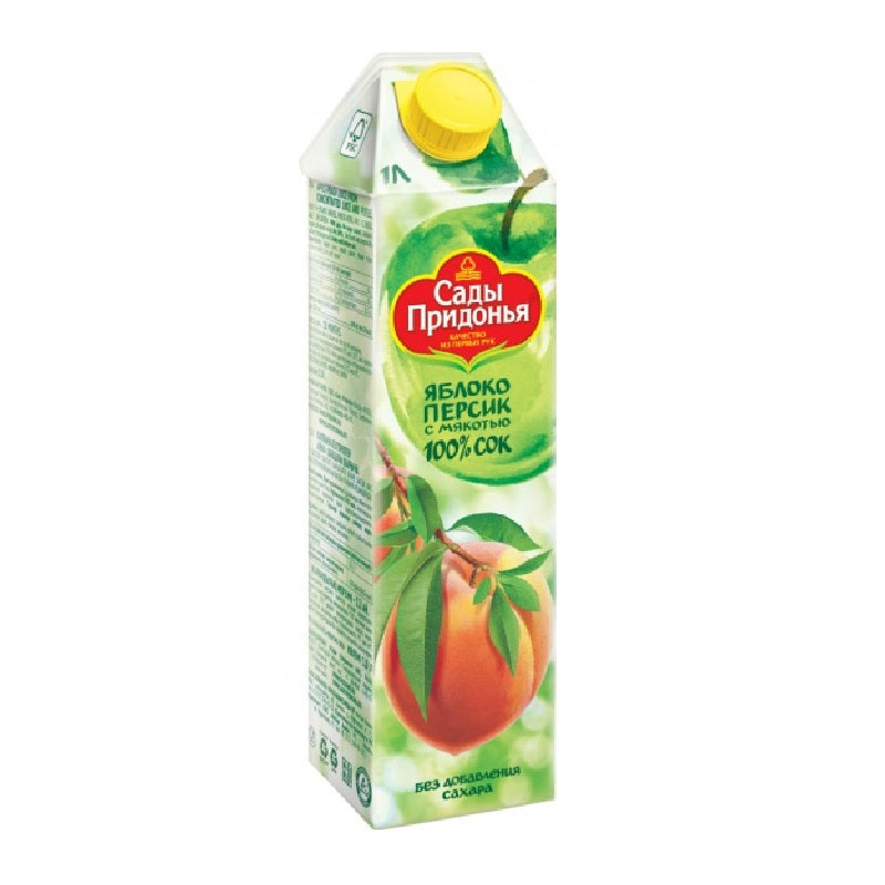 Juice Sady Pridonya Apple-Peach with Pulp, 1L