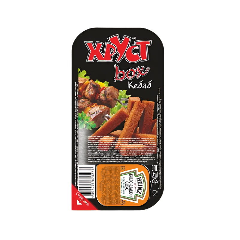 Croutons Crunch Box 80g Kebab + Heinz Sauce Sweet and Sour 25ml