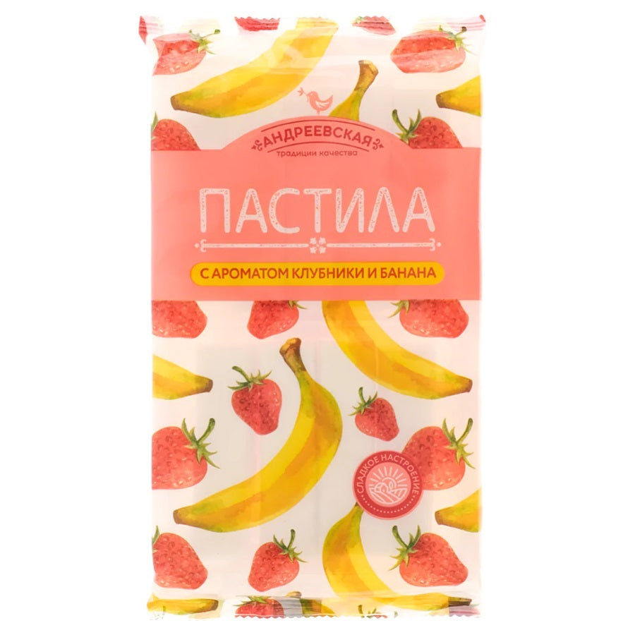 Pastila "Andreevskaya" with strawberry and banana flavor, 247g