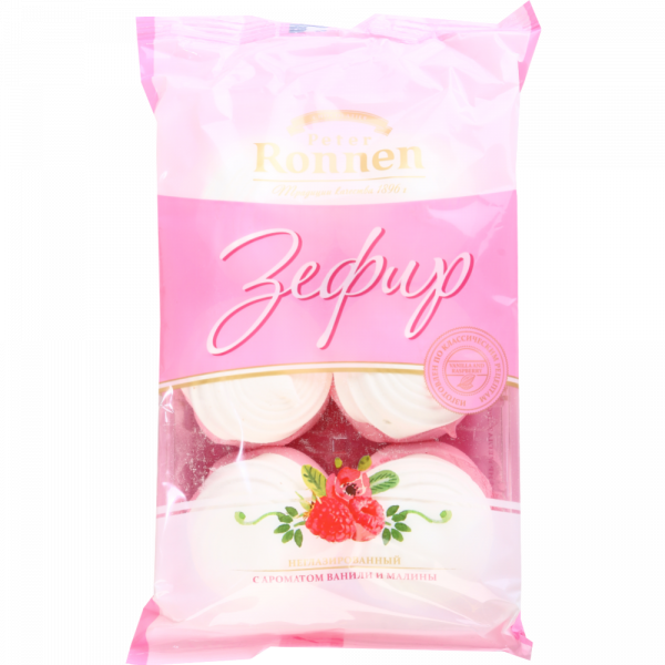 Marshmallow "Peter Ronnen" with vanilla and raspberry flavor, 250g