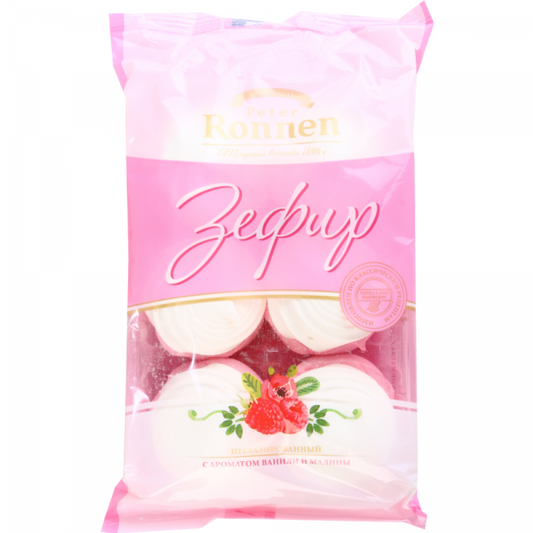 Marshmallow "Peter Ronnen" with vanilla and raspberry flavor, 250g
