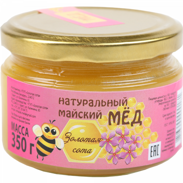 Natural honey "Golden honeycomb" May, 350g