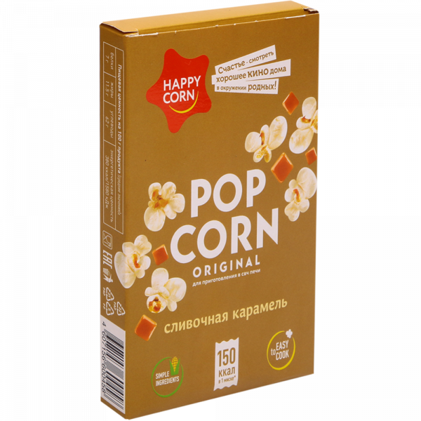 Popcorn "Happy Сorn" creamy caramel, 100g
