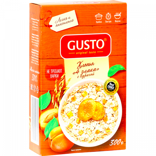 Multi-cereal porridge "Gusto" 4 grains with dried apricots, 300g