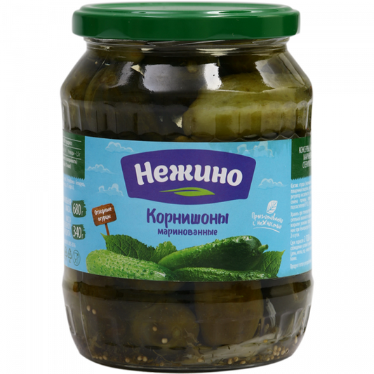 Canned cucumbers "Nezhino" marinated, 680g