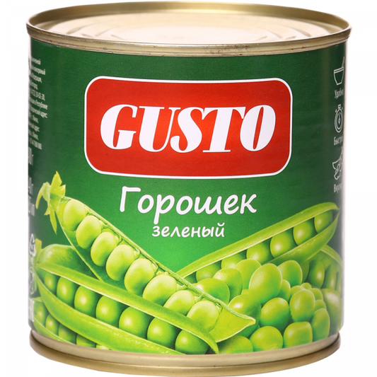 Green peas "Gusto" sterilized, 400g