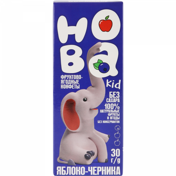 Fruit and berry sweets "Hoba" apple-blueberry, 30g