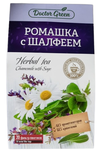 Herbal tea "Doctor Green" chamomile with sage, 20g