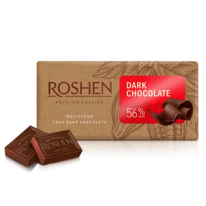Dark chocolate with 56% cocoa content  90g