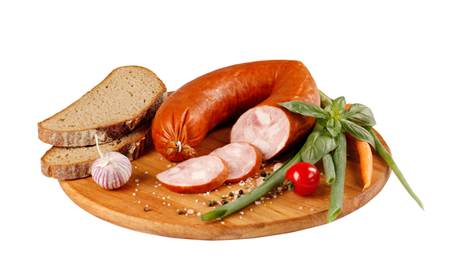 KOLBASPROM Sausage with Garlic, 560g (KOLBASPROM колбаса КОЛЬЦО ОКОЛО 560Г )