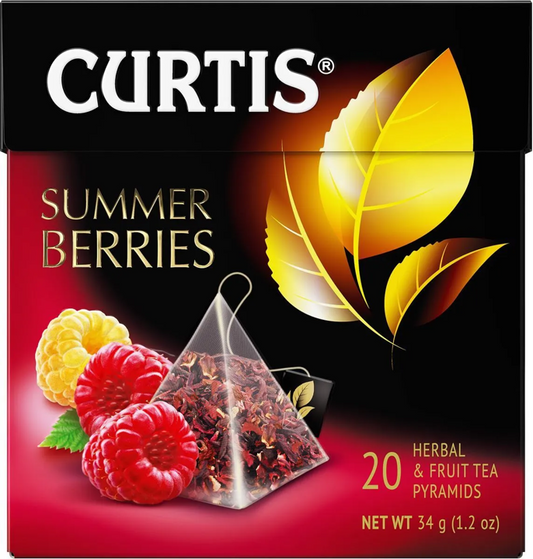 Curtis Summer Berries fruit pyramid tea, medium leaf, 34g