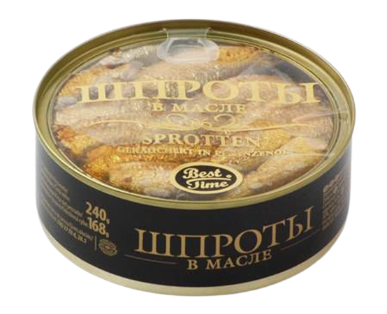 Smoked sprats in oil "Best Time" 240g