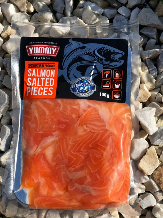 Salmon salted pieces, 100g