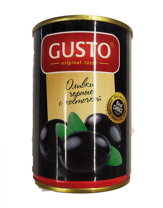 Black olives "Gusto" pitted   280g