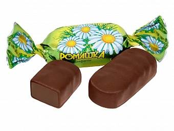 Sweets glazed with chocolate glaze with fondant center "Romashka" (Made in Russia) 100g