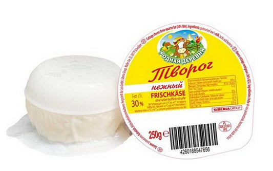 Cottage cheese grainy 30% fat.11x250g.RODNA VILLAGE