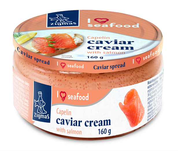 Capelin Caviar Cream with Salmon ZIGMAS, 160g