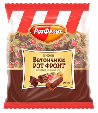 Non-glazed sweets "Batonchiki RotFront" with chocolate-creamy flavour (Made in Russia) 250g