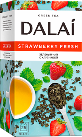 Tea Dalai Strawberry fresh with fruits and strawberry flavor green m/l chinese 25*1.5g
