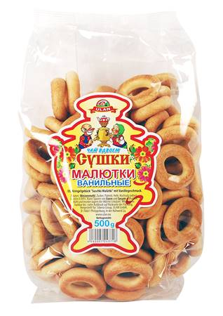 Wheat Bagels "Malutka" with vanilla flavor (Made in Moldova) 500g