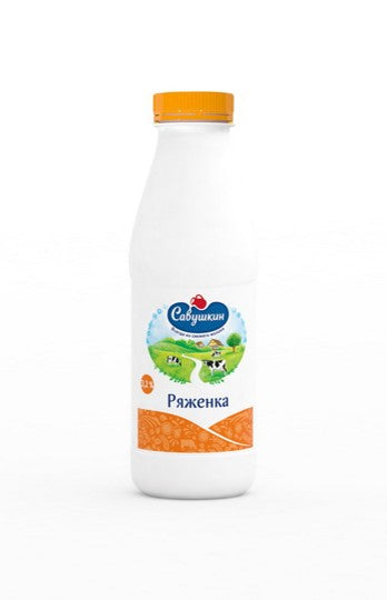 Ryazhenka fat. 3.2% PET bottle weight 420g