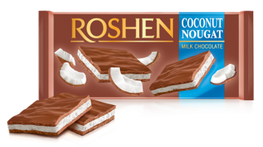 Roshen Milk Chocolate with coconut nougat 90g