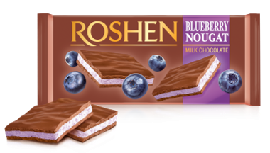 Roshen Milk Chocolate with blackberry nougat 90g