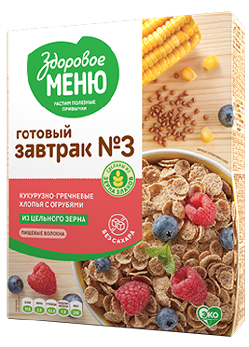 №3 Buckwheat-corn flakes with bran 200g