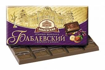 DARK CHOCOLATE "BABAEVSKY" HAZELS/RASINS 100G