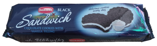 Black cookies "sandwich" with vanilla filling,  Daroink 120g
