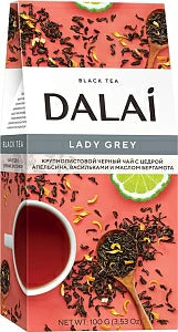 Tea Dalai black, zeil, Lady Gray with apple zest, vas-ka, bergamot red/leaf weight 100g