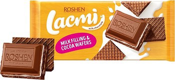 Milk chocolate "LACMI" with chocolate filling and wafer 90g