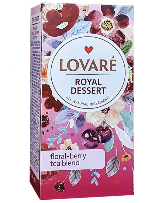 Karkade tea with the aroma of cherries and currants in bags Lovare Royal dessert 36g(24 pcs x 1.5g)