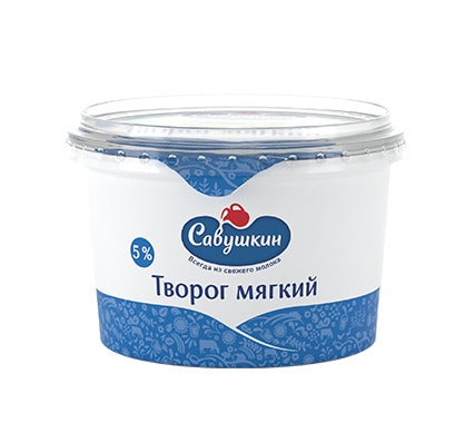 Cottage cheese "101 Zerno+slivki", fat content - 5%, plastic cup, 200 g