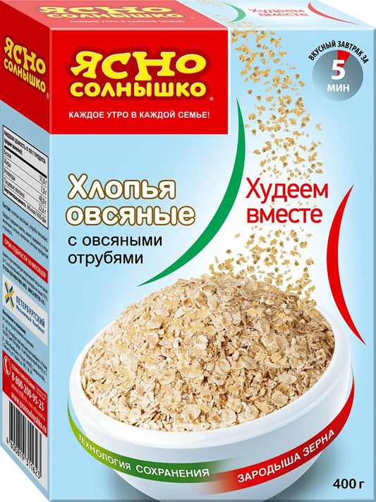 Oat flakes Clear Sun with oat bran, 400g