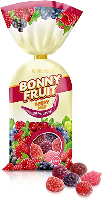 Roshen Bonny Fruits Jelly Candies with Berry Mix Flavor - 200g