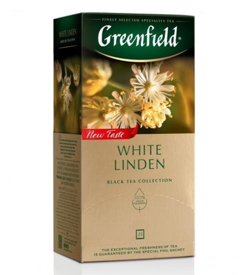 Black and green tea Greenfield White Linden 37.5g (25 bags)