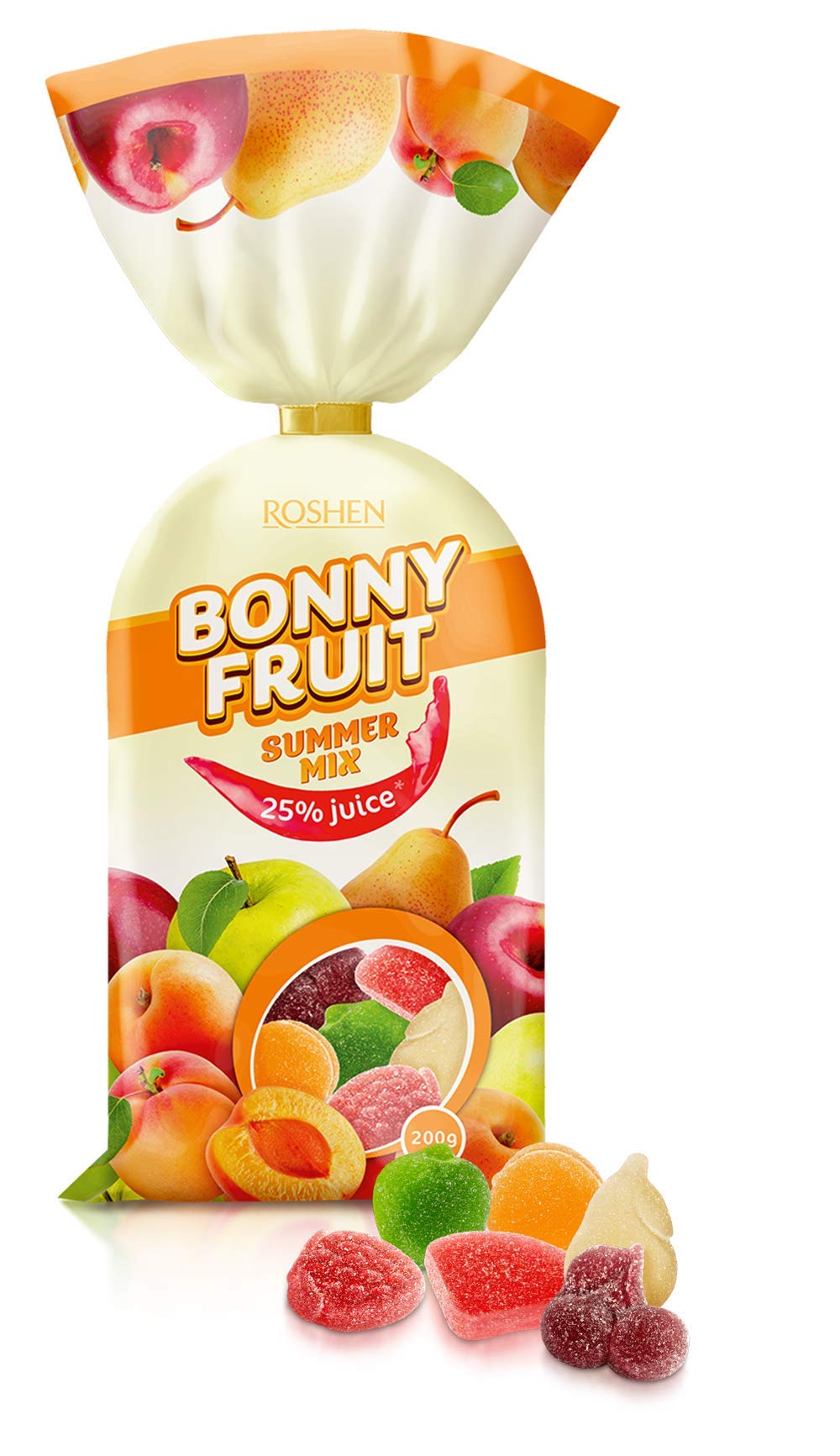 Roshen Bonny Fruits Jelly Candies with Summer Mix Flavor - 200g