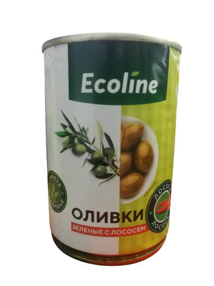 Green olives with salmon canned pasteurized 280g